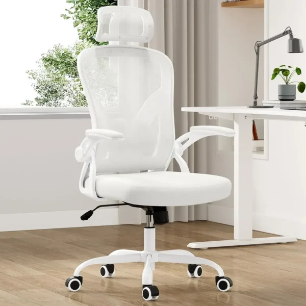 Ergonomic Office Chair with Headrest, Adjustable Lumbar Support, Flip-up Armrests, Breathable Mesh Back, 5-Year Warranty - Image 7