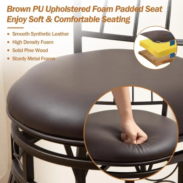 Sheridan Rustic Swivel Bar Stools Set of 6 - Image 5