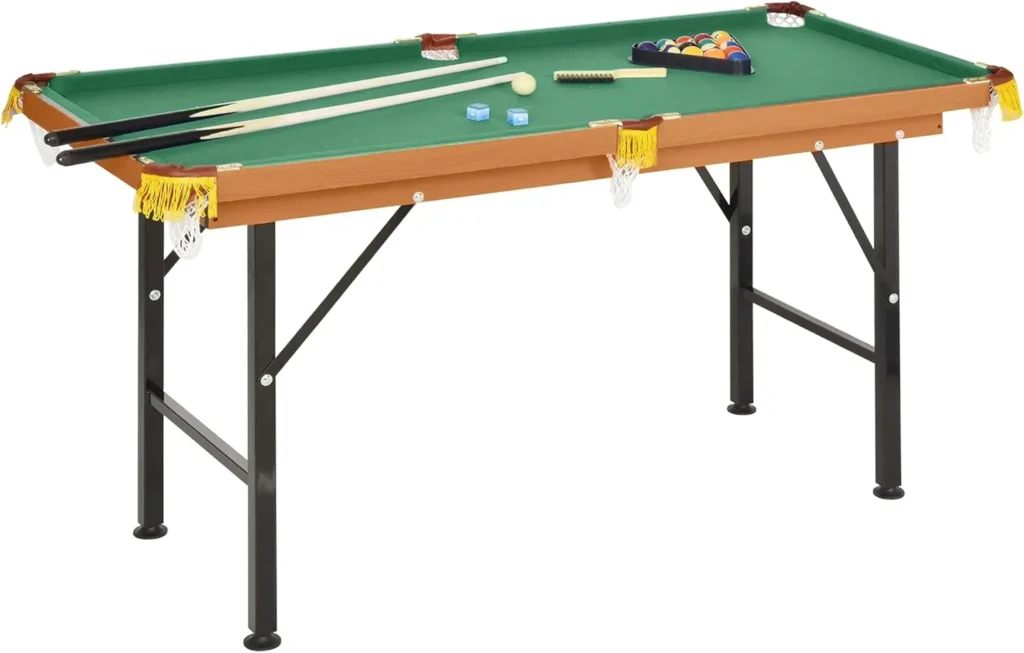 55" Portable Folding Billiards Table: Family-Friendly Pool Table with Complete Accessories